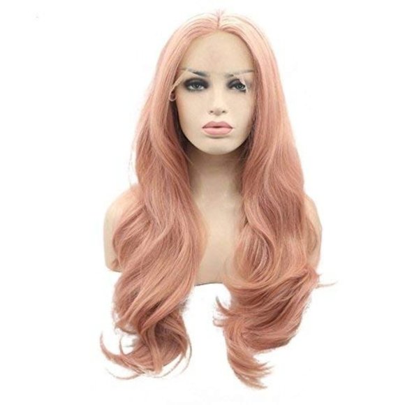 Pink Wavy Lace Front Wig - Picture 1 of 4